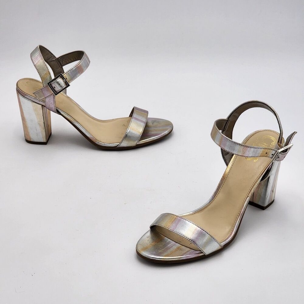 Circus by Sam Edelman Esther Iridescent Silver Sandals Size 8
